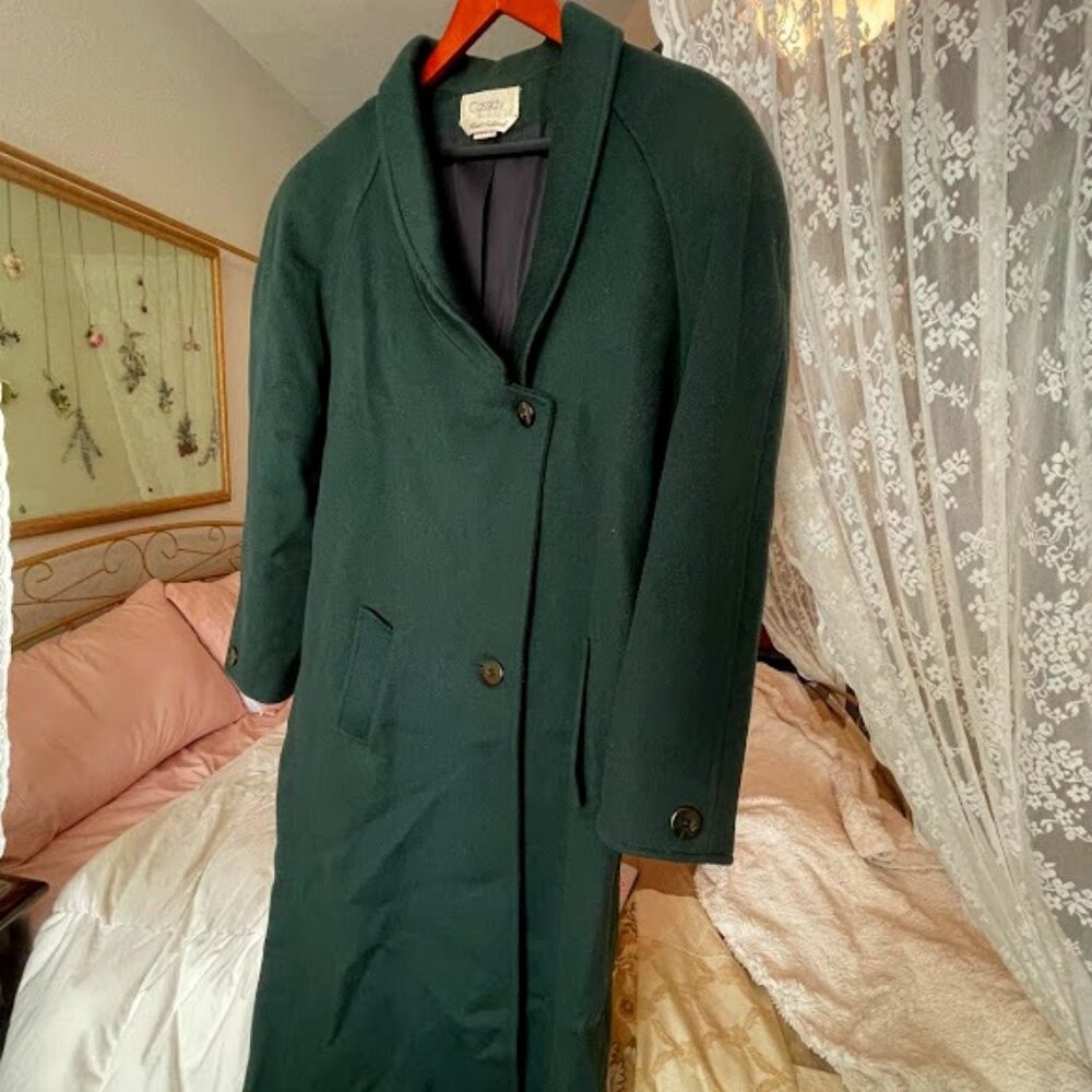 Forest Green Vintage Wool Coat